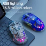 A2 Transparent Digital display RGB Bluetooth Mouse, Wireless Dual-mode Connection ,Win/Mac