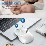 T02 Mute Wireless Mouse,With Display Screen, Noiseless Click,Bluetooth Dual-Mode,Wndows/Mac/IOS/Android