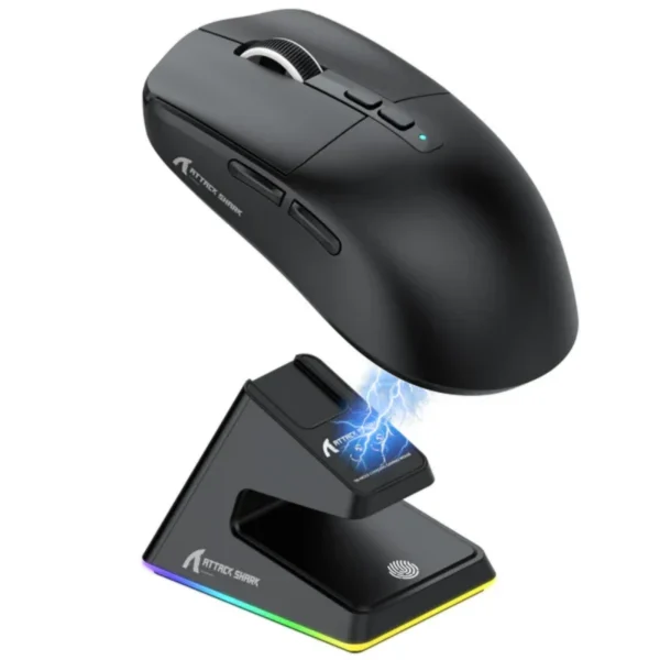 X6 Bluetooth Gaming Mouse,PAW3395,Tri-Mode Connection,RGB Touch Magnetic Charging Base, Macro Mouse