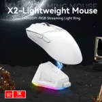 X2 Wireless Mouse,Tri-Mode Connection, PixArt PAW3311, Touch Magnetic Charging Base, Macro Gaming Mouse