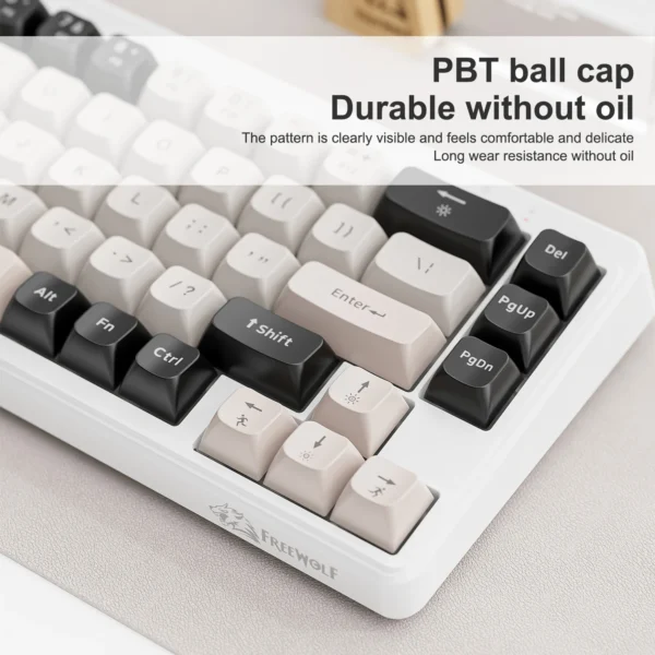 M68 Gaming Wireless Keyboard,Bluetoot Tri-Mode Connection, PBT Ball Cap, Rainbow Light, Suitable for Computers, Laptops, and Mac