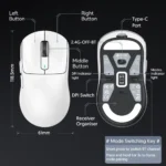 X3 PixArt PAW3395 Bluetooth Mouse 2.4G Tri-Mode Connection, 26000dpi, 650IPS, 49g Lightweight Macro Gaming Mouse