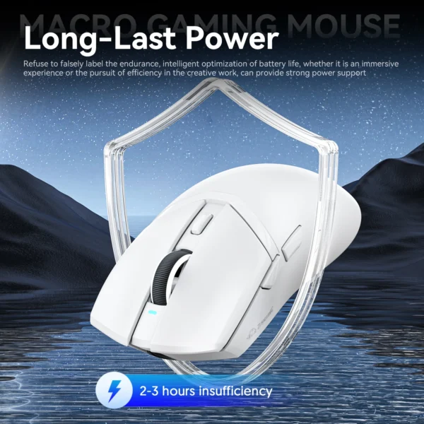 X2 Wireless Mouse,Tri-Mode Connection, PixArt PAW3311, Touch Magnetic Charging Base, Macro Gaming Mouse