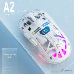 A2 Transparent Digital display RGB Bluetooth Mouse, Wireless Dual-mode Connection ,Win/Mac