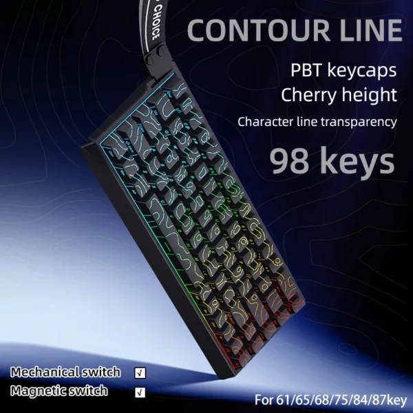 98key Contour Line Keycaps , FOR 61/65/68/75/82/84/87 KEY layout, PBT keycaps