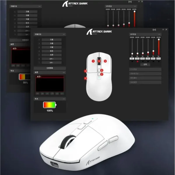 X6 Bluetooth Gaming Mouse,PAW3395,Tri-Mode Connection,RGB Touch Magnetic Charging Base, Macro Mouse