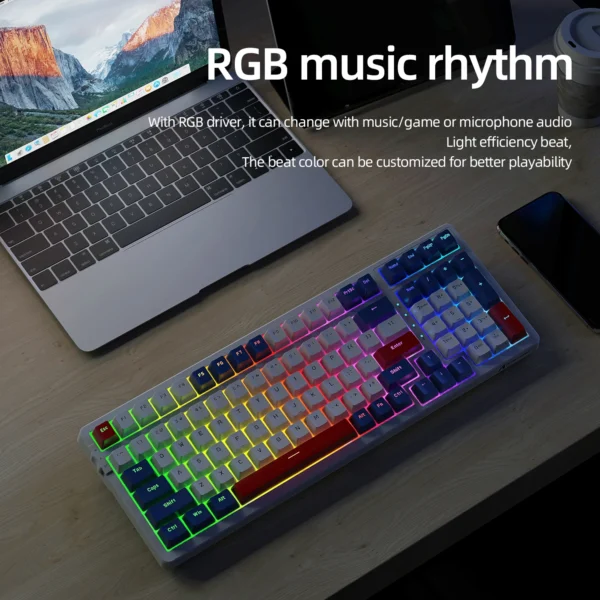 Attack Shark Wired Mechanical Keyboard ,Type-C Connection, Red Yellow Switch Custom RGB Effect Laptop,Mac,Android ﻿