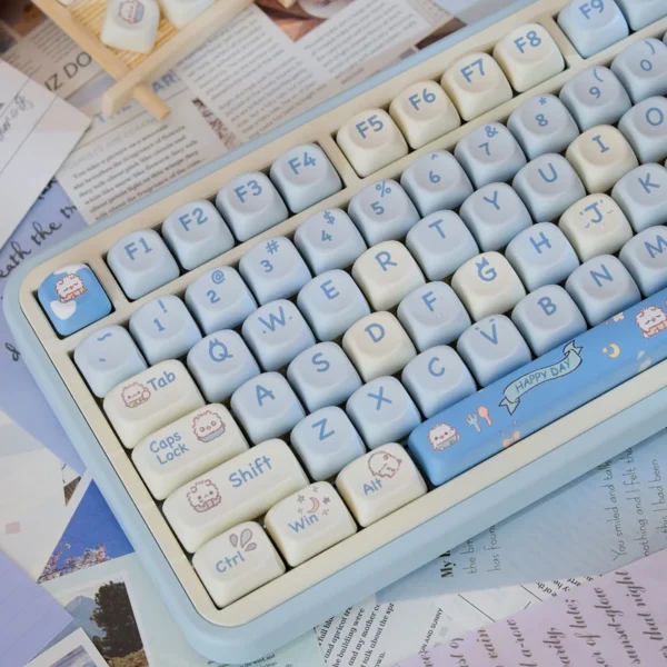 98 key PBT thermal sublimation keycaps, Compatible with magnetic switches andmechanical switches 61-87 layout ﻿