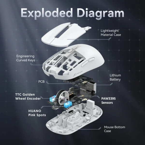 Attack Shark X6 Bluetooth Mouse , PixArt PAW3395, Tri-Mode Connection, RGB Touch Magnetic Charging Base, Macro Gaming Mouse