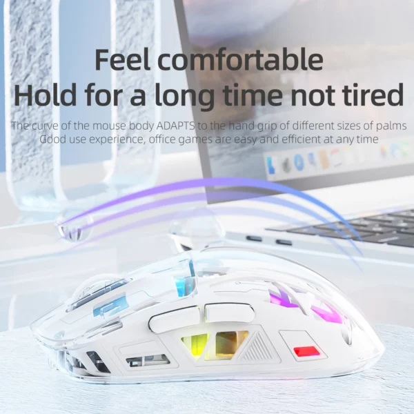A2 Transparent Digital display RGB Bluetooth Mouse, Wireless Dual-mode Connection ,Win/Mac