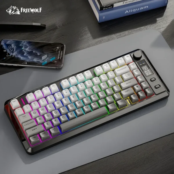M75 Display Screen Wireless Keyboard, Bluetooth Dual-mode, PBT Gradient Ball Cap, Gaming Keyboard